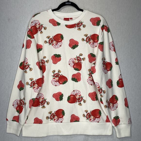 Strawberry Shortcake Sweatshirt SZ Medium Novelty Long Sleeve Pullover Crewneck - Picture 1 of 15